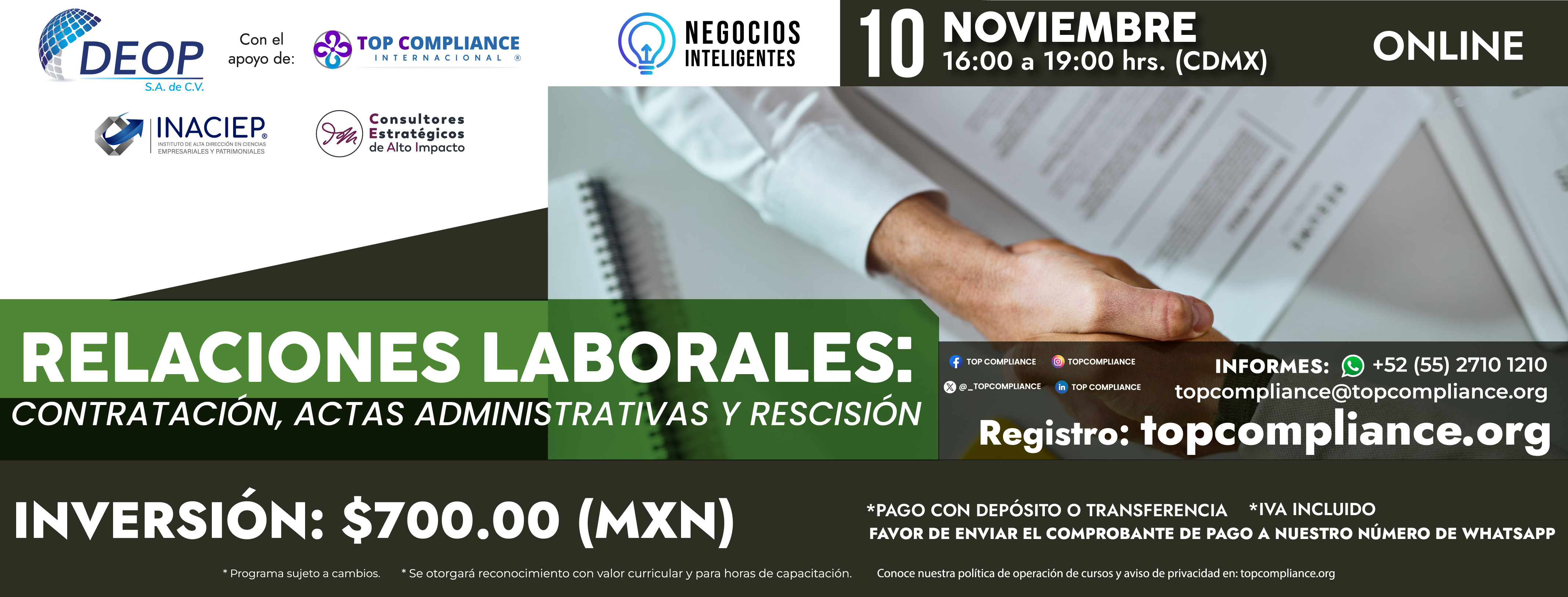 Relaciones Laborales: Contratación, Actas Administrativas y Rescisión